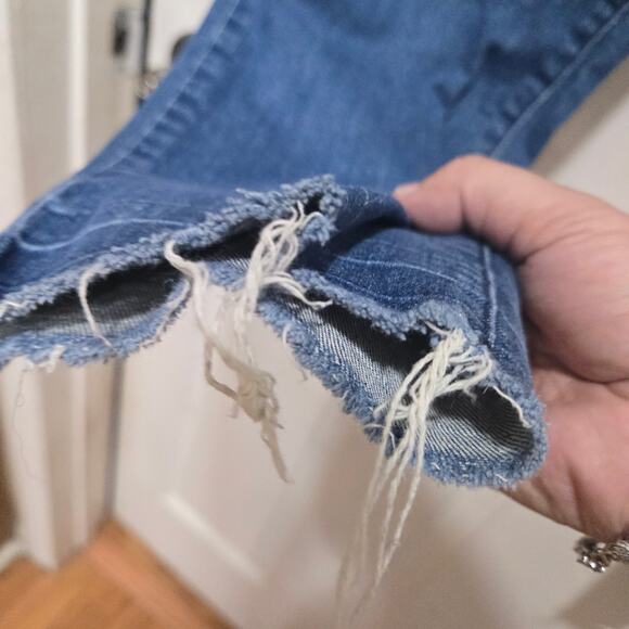 Michael Kors Izzy Skinny Raw Hem Jeans Size 12 Blue - Picture 8 of 11